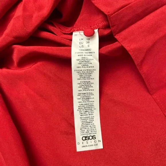 ASOS Designs Corset Dress Red Size 6 Maxi Sheer Panel Bodice Formal Sexy Cut Out - Picture 15 of 16